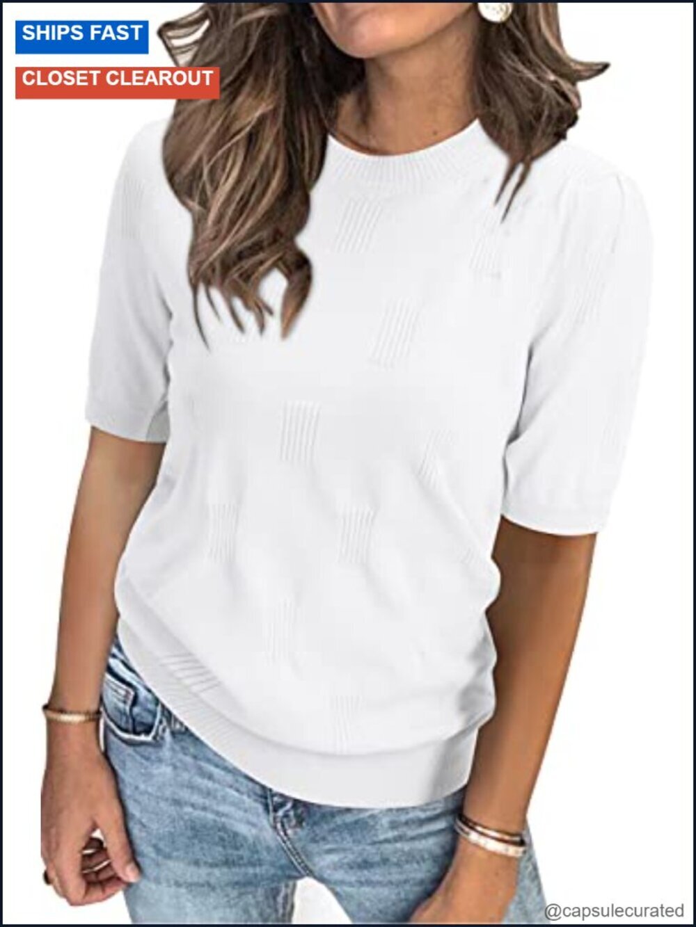 Lightweight Short Sleeve Crew Neck Knit Pullover - Business Casual
